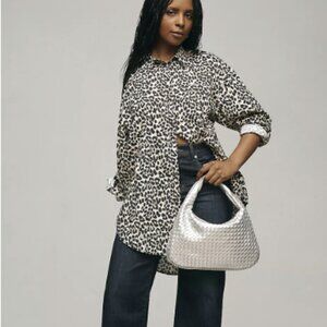 Maeve "The Bennet Button Down Shirt" Leopard Print Size Medium